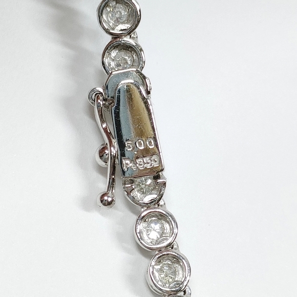 5 Carat Natural Diamond Necklace Platinum 850 Authentic Beautiful High Class - Picture 3 of 15